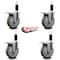 Service Caster 5'' Gray Poly Swivel 1-1/4'' Expanding Stem Caster Set Total Lock Brake, 4PK SCC-EXTTL20S514-PPUB-114-4 - alternate 3